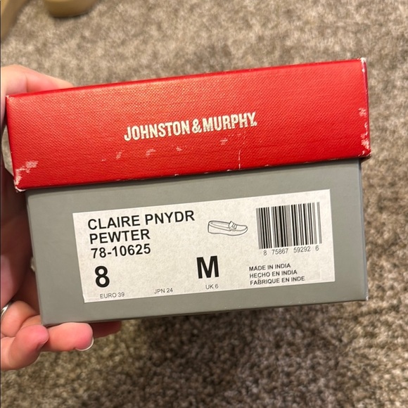 ✨ Johnston & Murphy Claire Pewter Leather Loafers – Size 8 ✨ - Picture 2 of 7